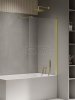 NEW TRENDY Parawan nawannowy NEW SOLEO LIGHT GOLD stały U 80x140 szkło czyste 6mm Active Shield - wsp. prostopadły P-0117-WP